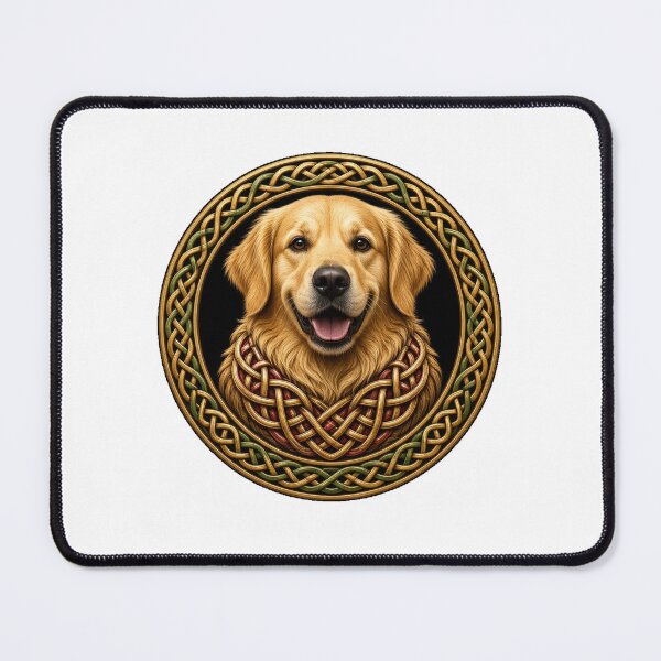 Item preview, Smiling Golden Retriever Celtic Knot Roundel designed and sold by Freckled-Monkey.