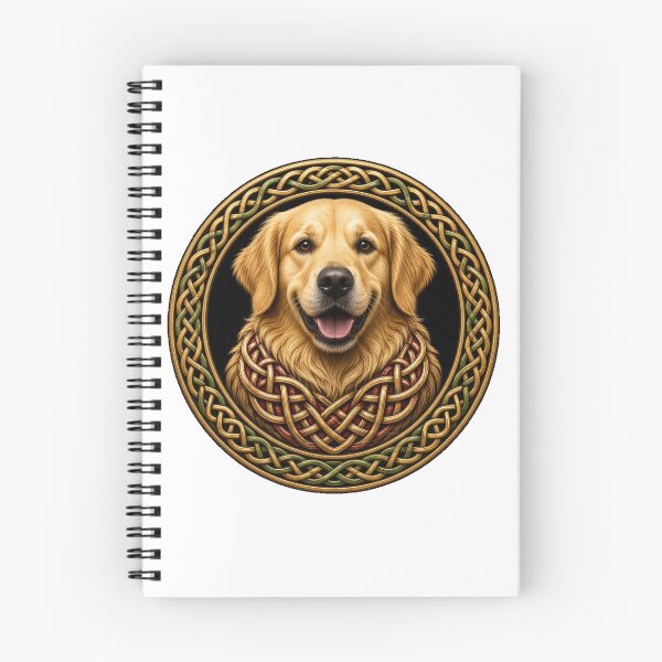 Item preview, Smiling Golden Retriever Celtic Knot Roundel designed and sold by Freckled-Monkey.