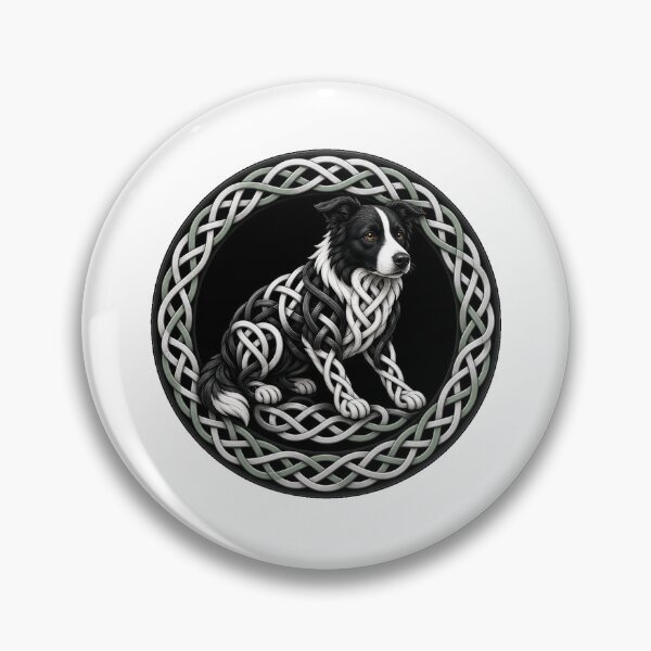 Item preview, Celtic Knot Border Collie Roundel designed and sold by Freckled-Monkey.