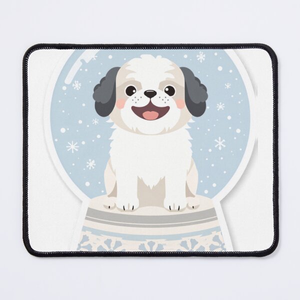 Item preview, Shih Tzu in a Snowglobe — Cute Christmas Dog Snow Globe Art designed and sold by cybercanvasmuse.