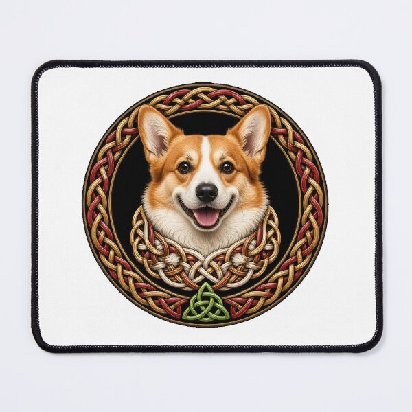 Item preview, Grinning Welsh Corgi Celtic Knot Roundel designed and sold by Freckled-Monkey.