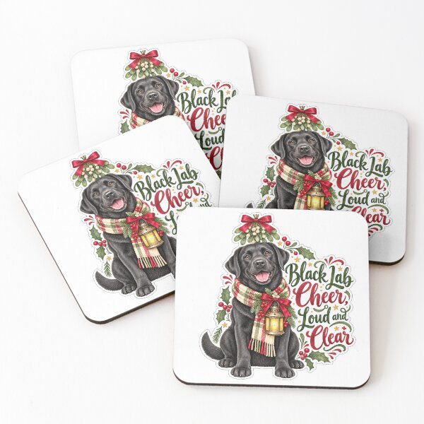 Item preview, Black Lab Cheer Loud and Clear Christmas designed and sold by badburropress.
