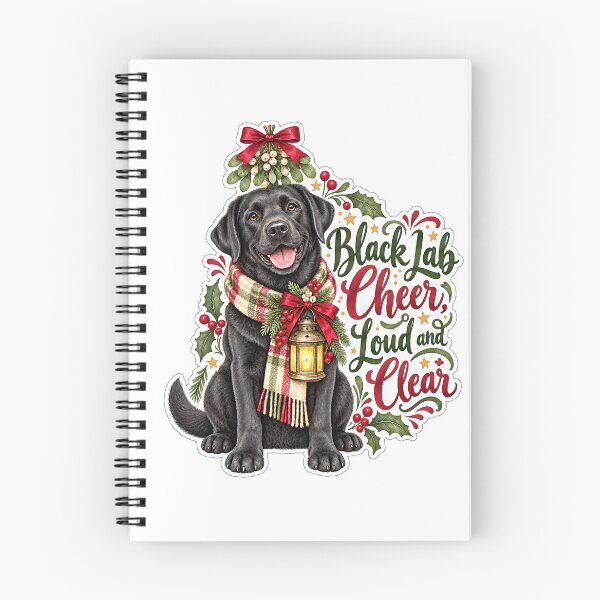 Item preview, Black Lab Cheer Loud and Clear Christmas designed and sold by badburropress.