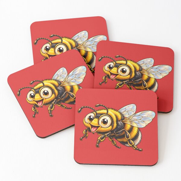 Item preview, Cute Fluffy Bumblebee Cartoon Happy Bee designed and sold by JanRizz.