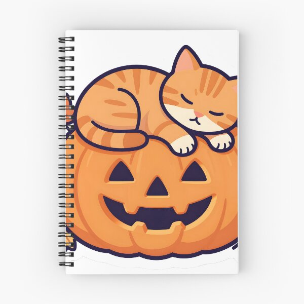 Item preview, Sleepy Kitten Inside a Jack-o'-Lantern designed and sold by chill-a-lot.