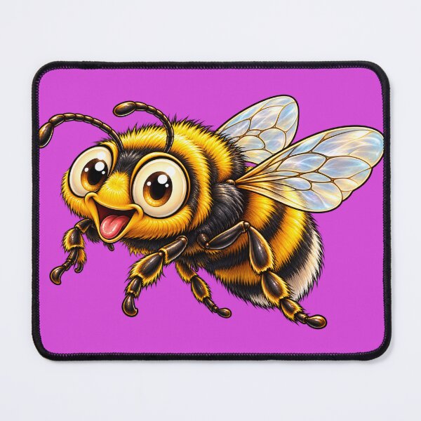 Item preview, Cute Fluffy Bumblebee Cartoon Happy Bee designed and sold by JanRizz.