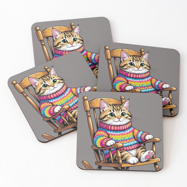 Item preview, Kitty in a colorful sweater designed and sold by PrintLabStudio.