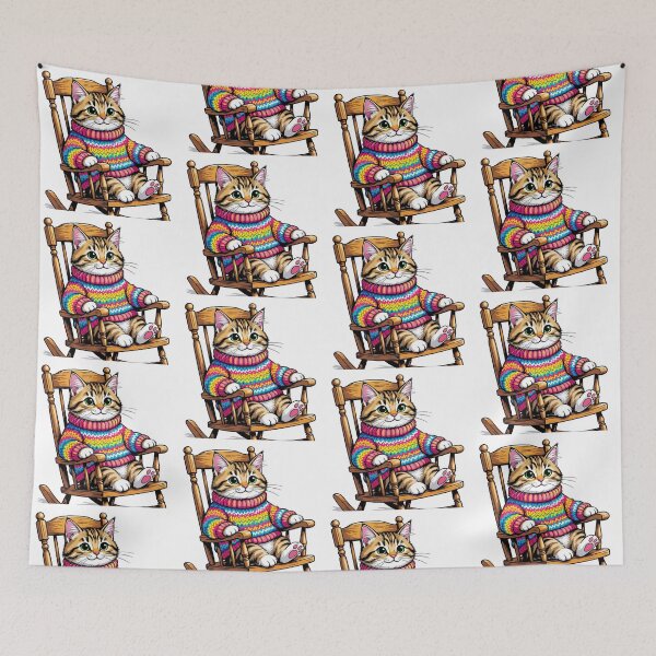 Item preview, Kitty in a colorful sweater designed and sold by PrintLabStudio.