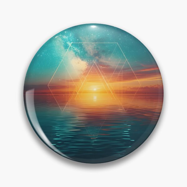 Item preview, Geometric Ocean Sunset Under Milky Way Sky designed and sold by monkeybusiness.pt.