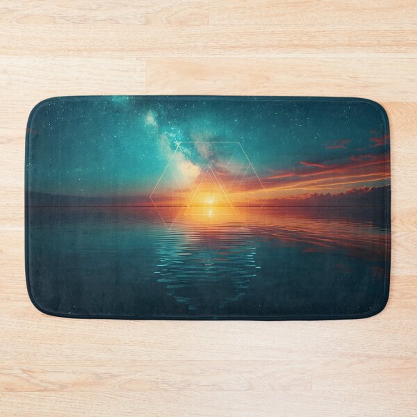 Item preview, Geometric Ocean Sunset Under Milky Way Sky designed and sold by monkeybusiness.pt.