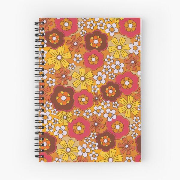 Item preview, Retro 70s Floral Pattern Groovy Orange & Pink Daisies designed and sold by JRRTs.