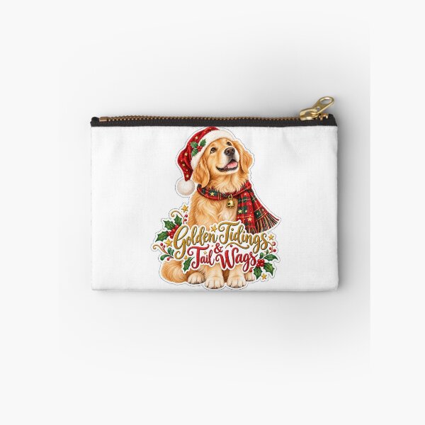Item preview, Golden Tidings and Tail Wags Retriever Christmas designed and sold by badburropress.
