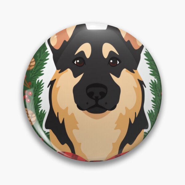 Item preview, German Shepherd Christmas Wreath — Pine Wreath Holiday Dog Art designed and sold by cybercanvasmuse.