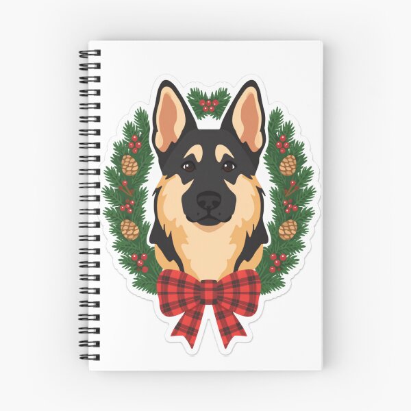 Item preview, German Shepherd Christmas Wreath — Pine Wreath Holiday Dog Art designed and sold by cybercanvasmuse.
