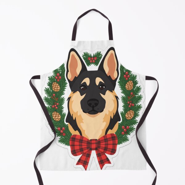 Item preview, German Shepherd Christmas Wreath — Pine Wreath Holiday Dog Art designed and sold by cybercanvasmuse.