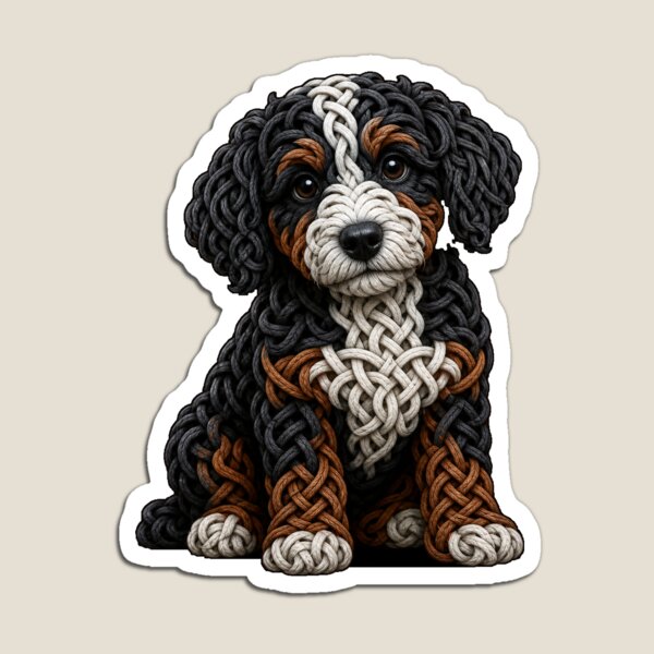 Item preview, Bernedoodle con nudo celta designed and sold by Freckled-Monkey.