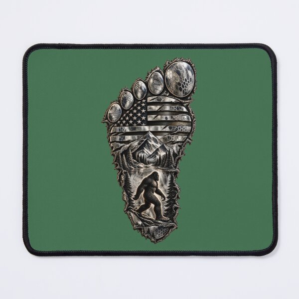 Item preview, Bigfoot Footprint – Silver American Flag Sasquatch Wilderness designed and sold by artistwill.