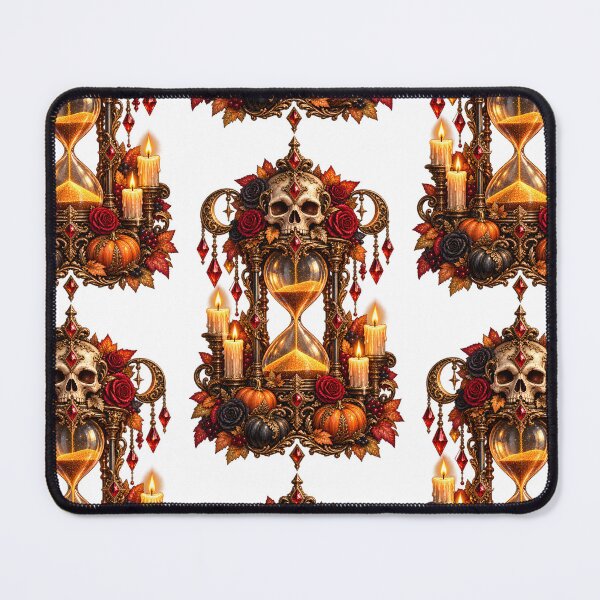 Item preview, Gilded Skull Hourglass – Gothic Halloween, Roses & Pumpkins designed and sold by Clothes With Smiling Animals Walt Gral.