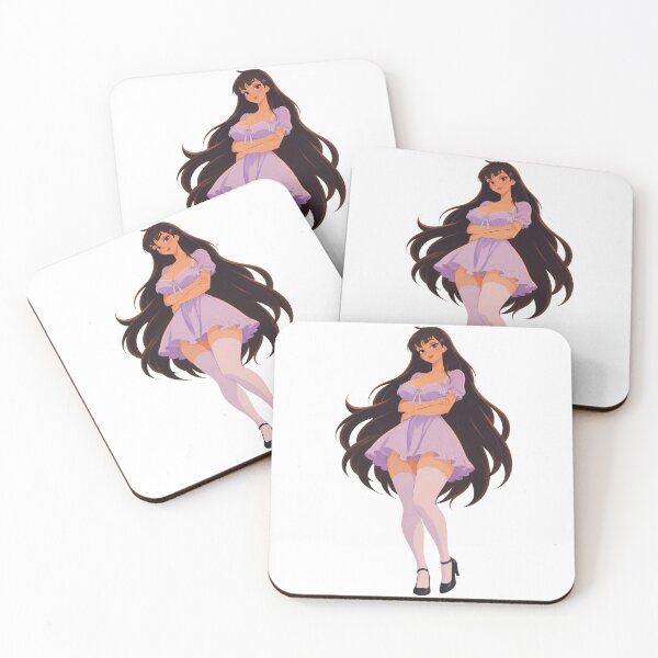 Item preview, Lavender Dress Pin-Up – Long Haired Retro Cartoon Girl designed and sold by  Hollow Moon Studios..