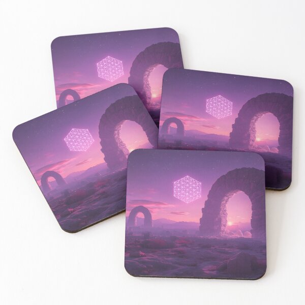 Item preview, Glowing Magenta Flower of Life Over Desert Arches designed and sold by monkeybusiness.pt.