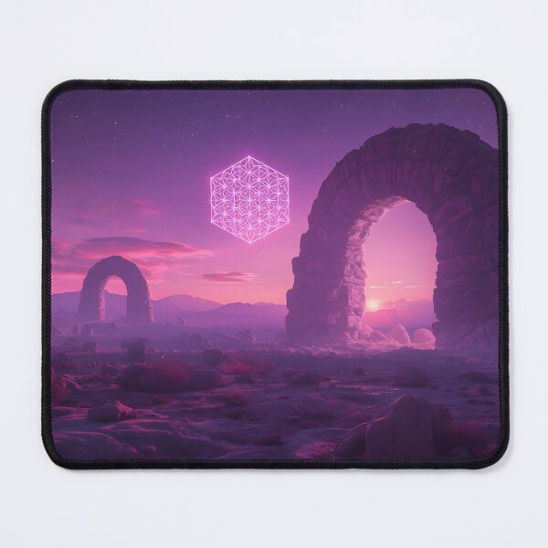 Item preview, Glowing Magenta Flower of Life Over Desert Arches designed and sold by monkeybusiness.pt.