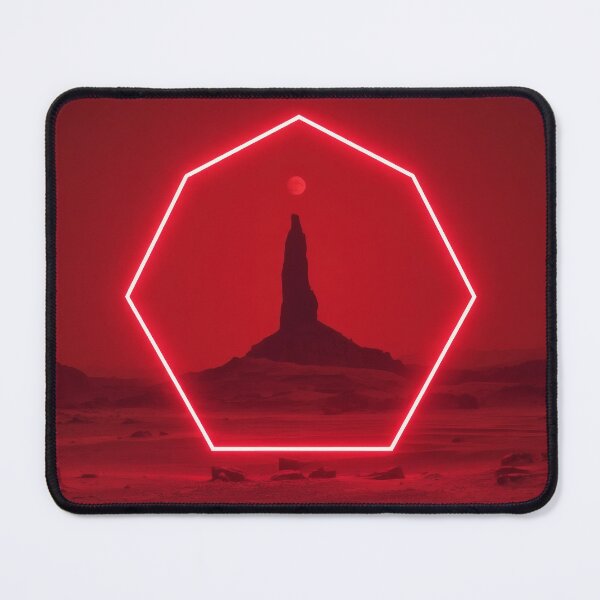 Item preview, Glowing Red Octagon Over Martian Desert Spire designed and sold by monkeybusiness.pt.