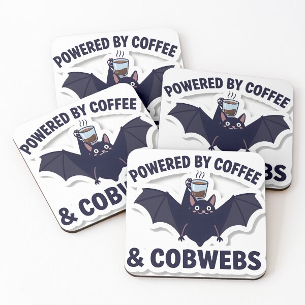 Item preview, Powered by Coffee and Cobwebs Bat designed and sold by chill-a-lot.