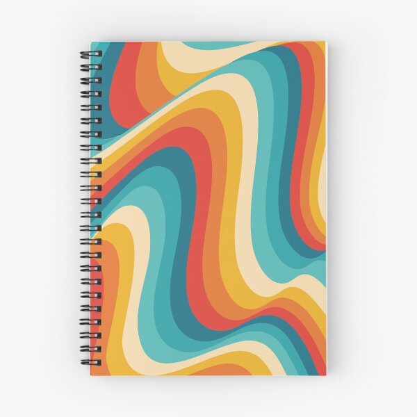 Item preview, Retro 70s Wavy Pattern Groovy Teal Orange & Red Stripes designed and sold by JRRTs.