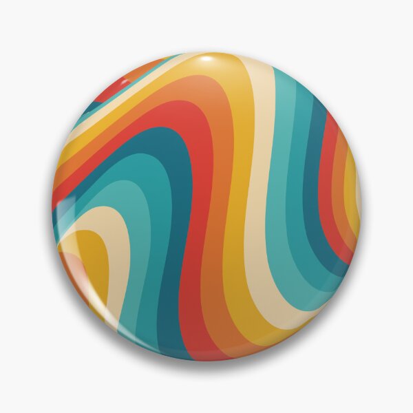 Item preview, Retro 70s Wavy Pattern Groovy Teal Orange & Red Stripes designed and sold by JRRTs.