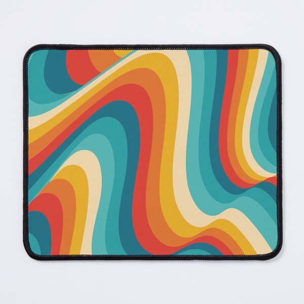Item preview, Retro 70s Wavy Pattern Groovy Teal Orange & Red Stripes designed and sold by JRRTs.