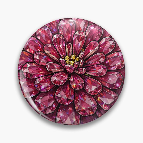 Item preview, Magenta Zinnia Crystal Sticker - Detailed Ruby Flower designed and sold by FineLineBotanical .