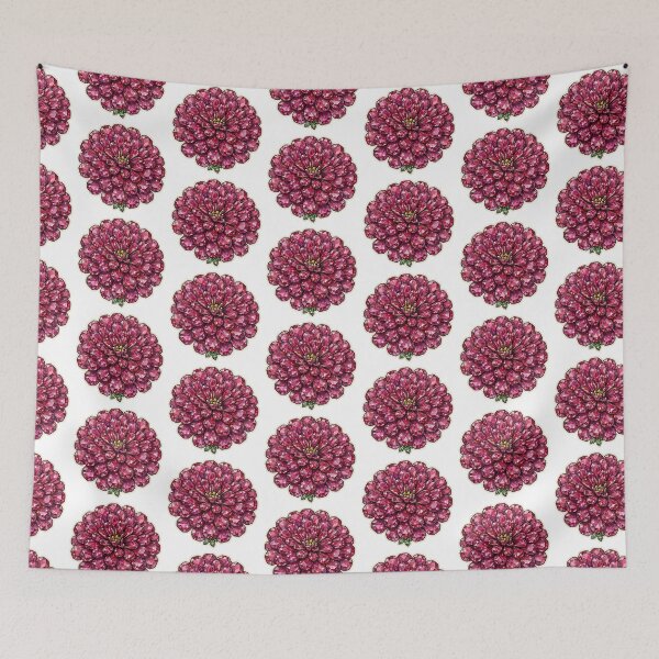 Item preview, Magenta Zinnia Crystal Sticker - Detailed Ruby Flower designed and sold by FineLineBotanical .