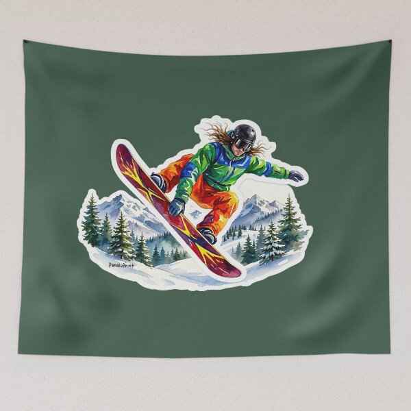 Item preview, Dynamic Snowboarder – Winter Mountain Adventure by PanaluPrint designed and sold by PanaluPrint .