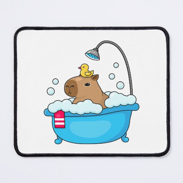 Item preview, Cute Capybara Taking Shower in Bubble Bath with Duck designed and sold by MayartLab.