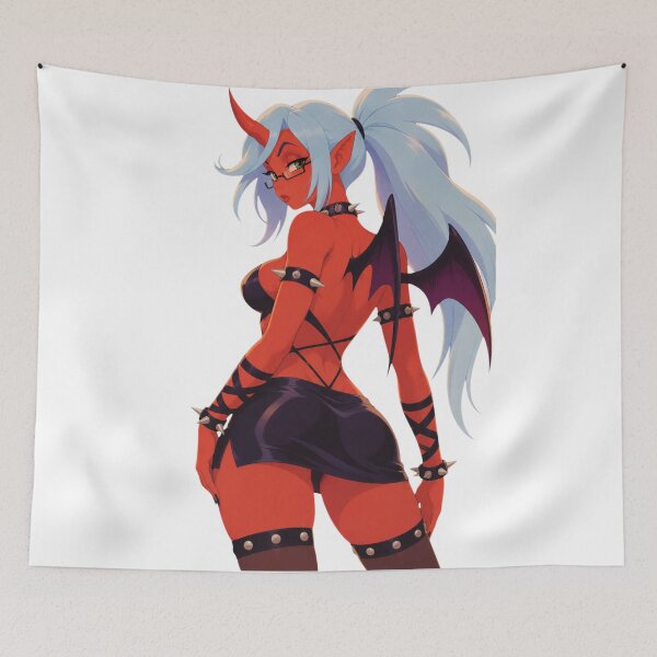Item preview, Demon Girl Pin-Up – Red Devil Retro Cartoon designed and sold by  Hollow Moon Studios..