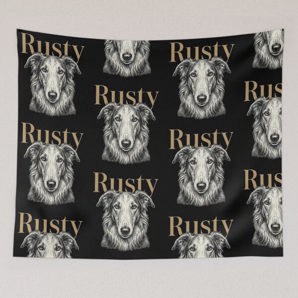 Item preview, Rusty Borzoi Dog Sketch for Sighthound Pup Parents and Russian Wolfhound Lovers designed and sold by raedattia.
