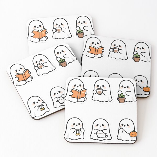 Item preview, Cute Ghosts Doing Cozy Things Sticker Pack designed and sold by chill-a-lot.