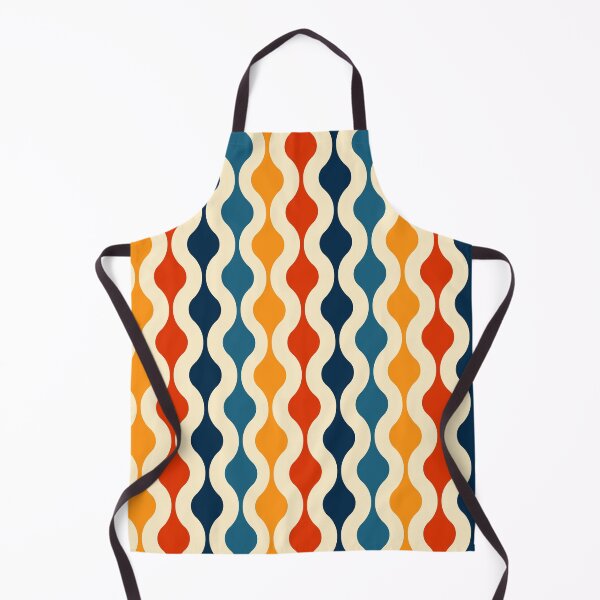 Item preview, Retro 70s Wavy Stripe Pattern Orange Teal & Navy Geometric designed and sold by JRRTs.