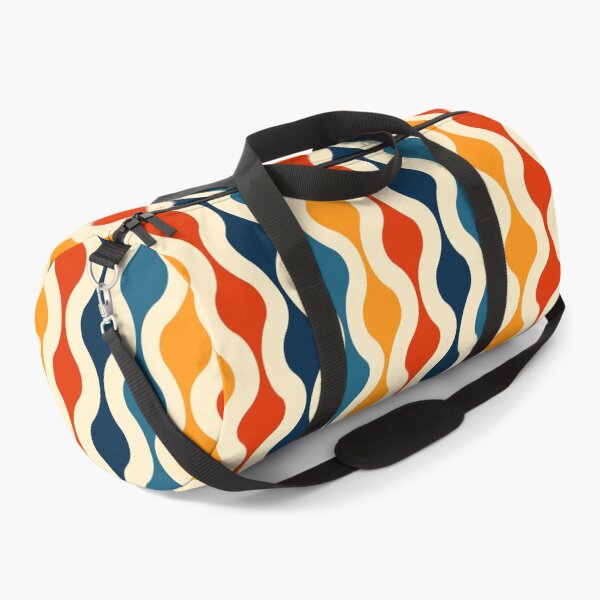 Item preview, Retro 70s Wavy Stripe Pattern Orange Teal & Navy Geometric designed and sold by JRRTs.