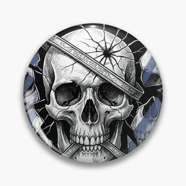 Item preview, Skull Stares Through a Cracked Ornate Mirror designed and sold by MisteryDesigner.
