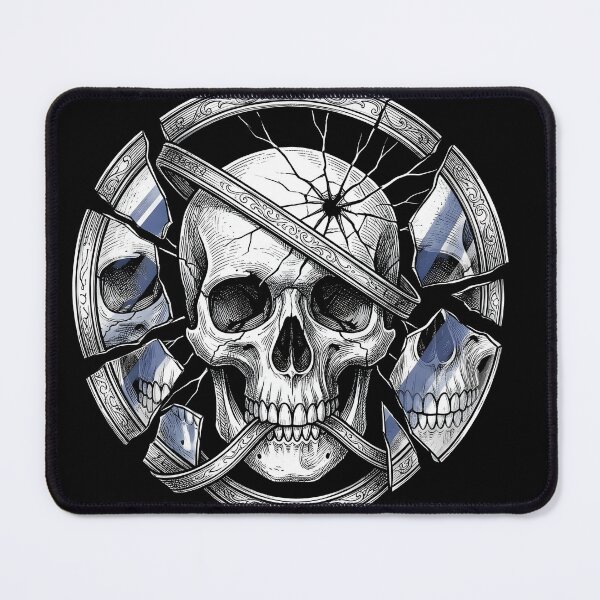 Item preview, Skull Stares Through a Cracked Ornate Mirror designed and sold by MisteryDesigner.