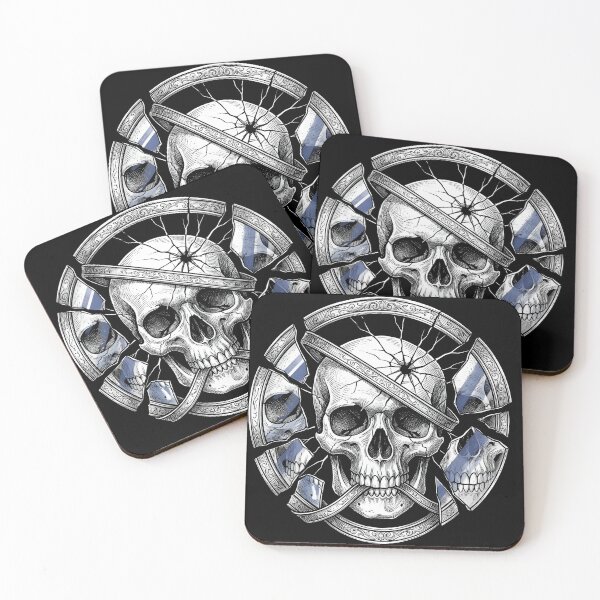 Item preview, Skull Stares Through a Cracked Ornate Mirror designed and sold by MisteryDesigner.