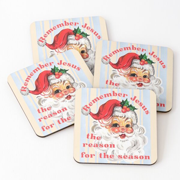 Item preview, Vintage Santa Retro Santa Clause Christmas Classic Holiday Xmas Stripes Blue and Red designed and sold by Forevermore.