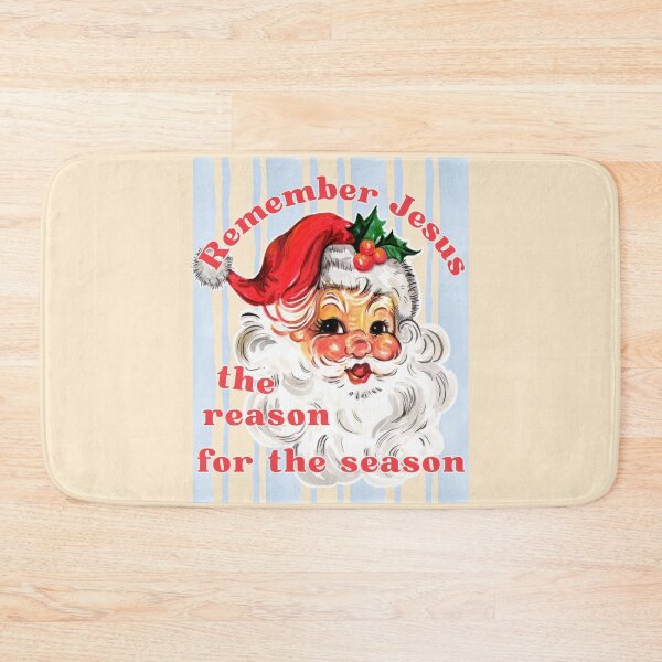 Item preview, Vintage Santa Retro Santa Clause Christmas Classic Holiday Xmas Stripes Blue and Red designed and sold by Forevermore.