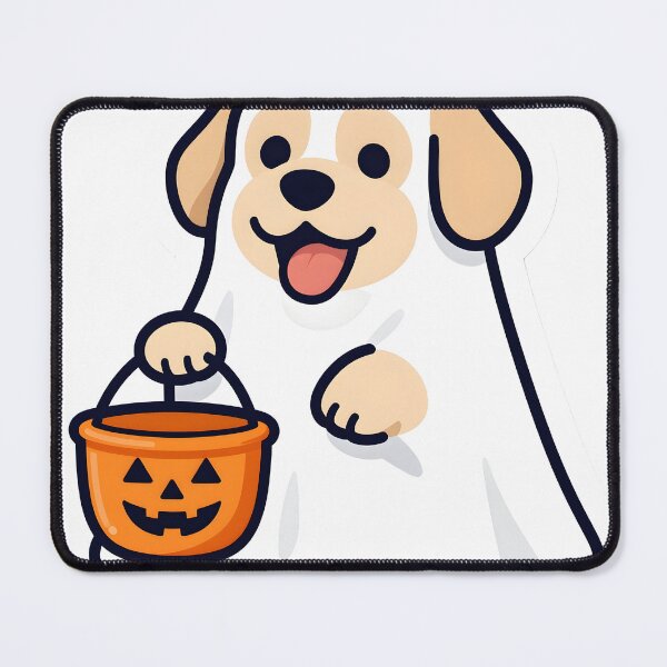 Item preview, Puppy in a Ghost Costume designed and sold by chill-a-lot.