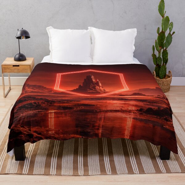Item preview, Glowing Red Hexagon Over Martian Canyon Spire designed and sold by monkeybusiness.pt.