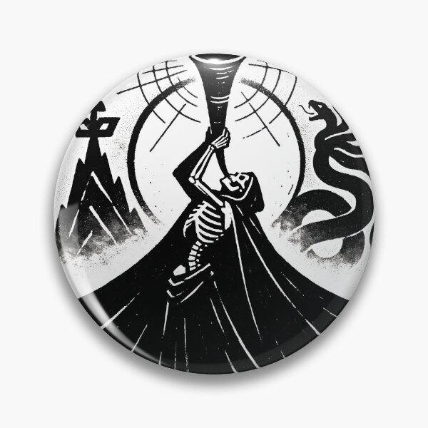Item preview, Cloaked Skeleton Raises a Chalice Beneath Radiating Lines designed and sold by MisteryDesigner.