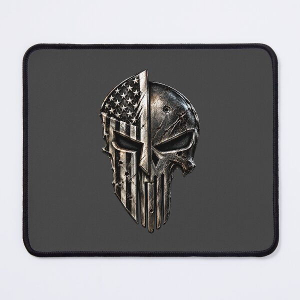 Item preview, Spartan Skull Warrior – Distressed American Flag Helmet designed and sold by artistwill.