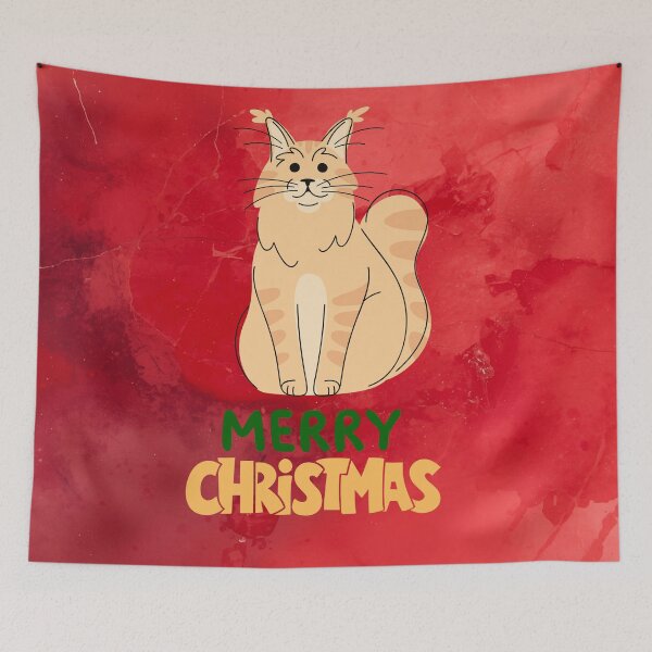 Item preview, Cute Maine Coon Cat Merry Christmas Holiday Art designed and sold by stormk10.