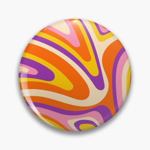 Item preview, Psychedelic 70s Groovy Waves Orange Pink Purple Retro Pattern designed and sold by JRRTs.